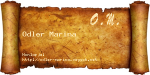 Odler Marina névjegykártya